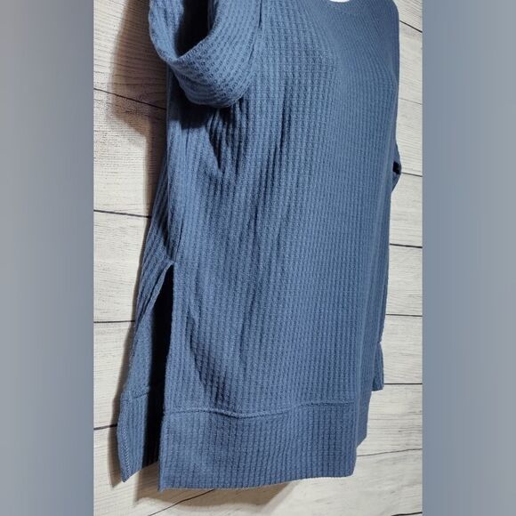 NWT Planet Gold Tunic Sz Small Long Sleeve Blue Waffle Weave - Picture 10 of 11